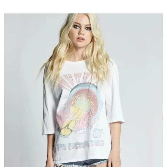 Recycled Karma Women's White T-Shirt Size XS Journey The Great Escape 81' - Picture 2 of 6
